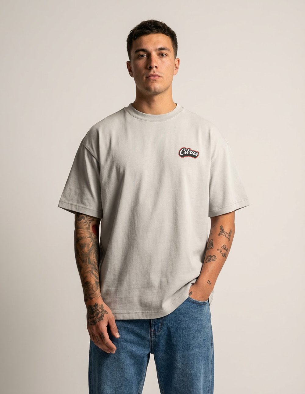 CSC Studio Heavy Weight Tee-Oatmeal (Bubblegum drop)