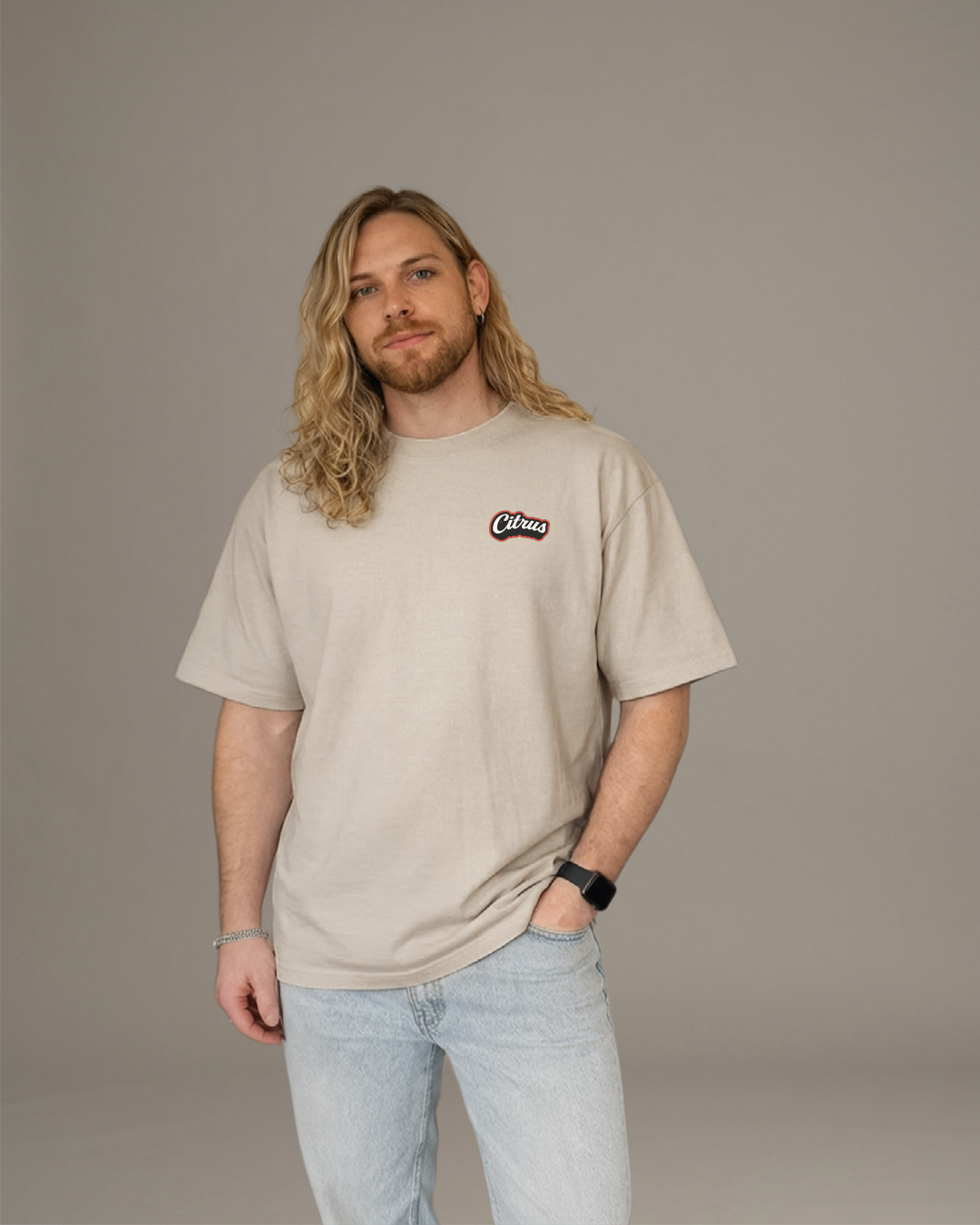 CSC Studio Heavy Weight Tee-Oatmeal (Bubblegum drop)